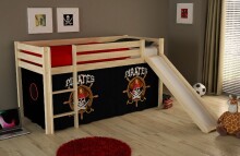 Spielbett >PINO< in Kiefer massiv natur lackiert - 210x114x218 (BxHxT)