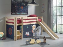 Spielbett >PINO< in Kiefer massiv natur lackiert - 210x114x218 (BxHxT)