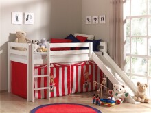 Spielbett >PINO< in Kiefer massiv weiss lackiert - 210x114x218 (BxHxT)