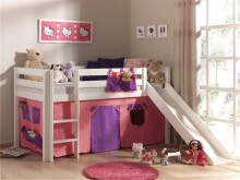 Spielbett >PINO< in Kiefer massiv weiß lackiert - 210x114x218 (BxHxT)