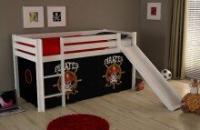 Spielbett >PINO< in Kiefer massiv weiß lackiert - 210x114x218 (BxHxT)
