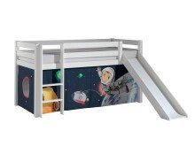 Spielbett >PINO< in Kiefer massiv weiß...