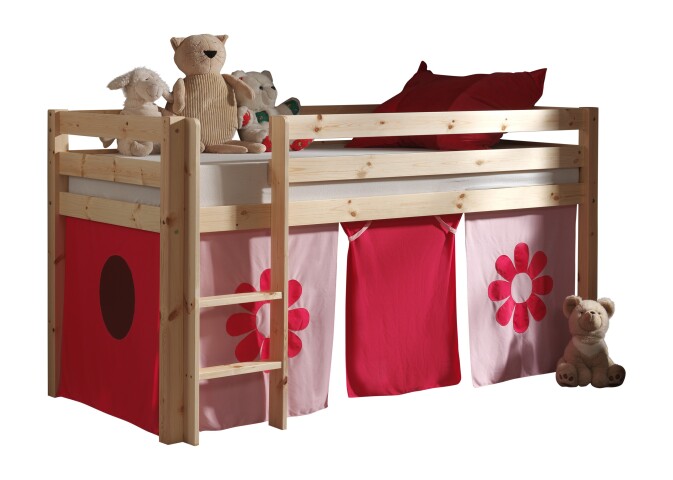 Spielbett >PINO< in Kiefer massiv natur lackiert - 210x114x106 (BxHxT)