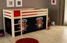 Spielbett >PINO< in Kiefer massiv natur lackiert - 210x114x106 (BxHxT)