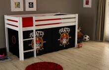 Spielbett >PINO< in Kiefer massiv weiss lackiert - 210x114x106 (BxHxT)