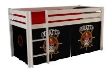 Spielbett >PINO< in Kiefer massiv weiss lackiert -...