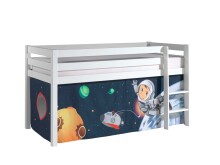 Spielbett >PINO< in Kiefer massiv weiss lackiert -...