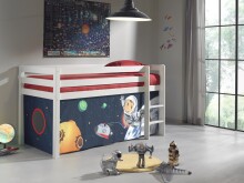 Spielbett >PINO< in Kiefer massiv weiss lackiert - 210x114x106 (BxHxT)