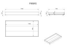 Bettschubkasten >PINO< in Kiefer massiv natur lackiert - 196x19x94 (BxHxT)