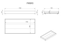Bettschubkasten >PINO< in Kiefer massiv weiß lackiert - 196x19x94 (BxHxT)