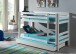 Etagenbett >PINO< in Kiefer massiv weiß lackiert - 210x140x105 (BxHxT)