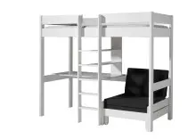 Hochbett >PINO< in Kiefer massiv weiß...