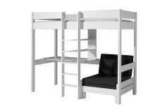 Hochbett >PINO< in Kiefer massiv weiß...