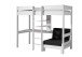Hochbett >PINO< in Kiefer massiv weiß lackiert - 208x175 (BxH)