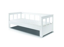 Funktionsbett >PINO< in Kiefer massiv weiß lackiert - 209x80 (BxH)