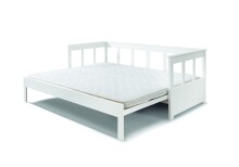 Funktionsbett >PINO< in Kiefer massiv weiß lackiert - 209x80 (BxH)