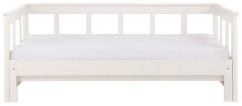 Funktionsbett >PINO< in Kiefer massiv weiß lackiert - 209x80 (BxH)