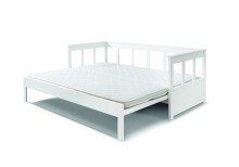 Funktionsbett >PINO< in Kiefer massiv weiß lackiert - 209x80 (BxH)