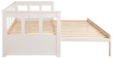 Funktionsbett >PINO< in Kiefer massiv weiß lackiert - 209x80 (BxH)