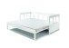 Funktionsbett >PINO< in Kiefer massiv weiß lackiert - 209x80 (BxH)