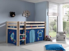 Spielbett >PINO< in Kiefer massiv natur - 210x114x106 (BxHxT)