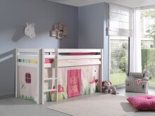 Spielbett >PINO< in Kiefer massiv weiß lackiert - 210x114x106 (BxHxT)