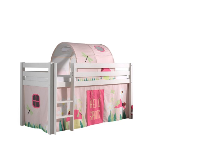 Spielbett >PINO< in Kiefer massiv weiß lackiert - 210x114x106 (BxHxT)