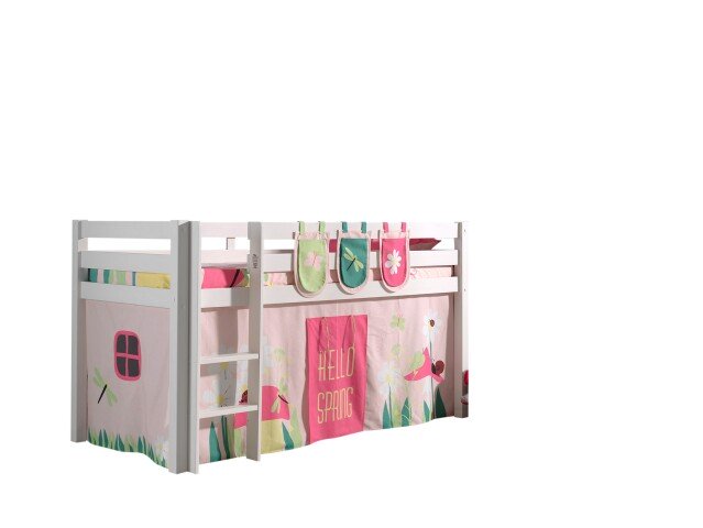 Spielbett >PINO< in Kiefer massiv weiß lackiert - 210x114x106 (BxHxT)