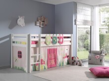 Spielbett >PINO< in Kiefer massiv weiß lackiert - 210x114x106 (BxHxT)