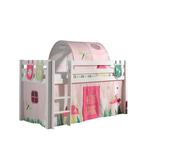 Spielbett >PINO< in Kiefer massiv weiß lackiert - 210x114x106 (BxHxT)