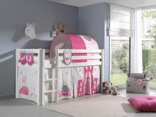 Spielbett >PINO< in Kiefer massiv weiß...