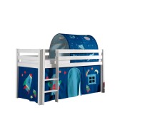 Spielbett >PINO< in Kiefer massiv weiß...
