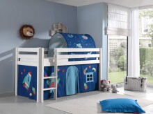 Spielbett >PINO< in Kiefer massiv weiß lackiert - 210x114x106 (BxHxT)