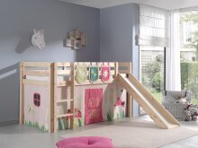 Spielbett >PINO< in Kiefer massiv natur - 210x114x218 (BxHxT)