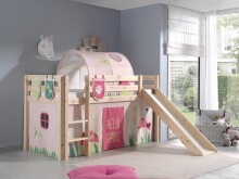 Spielbett >PINO< in Kiefer massiv natur - 210x114x218 (BxHxT)