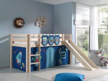 Spielbett >PINO< in Kiefer massiv natur - 210x114x218 (BxHxT)