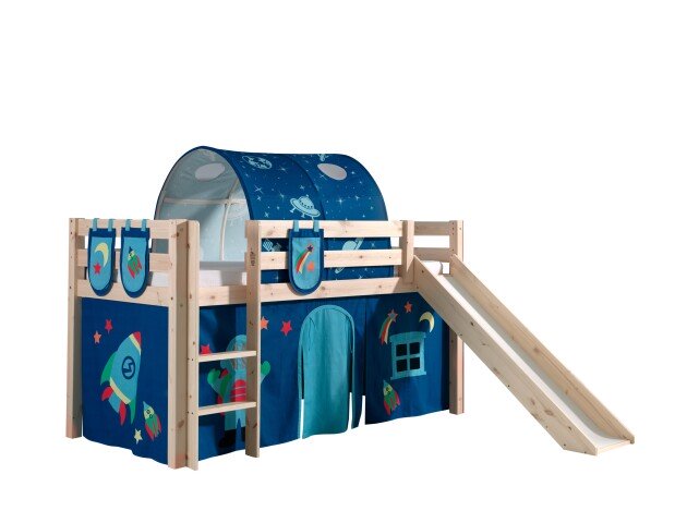 Spielbett >PINO< in Kiefer massiv natur - 210x114x218 (BxHxT)
