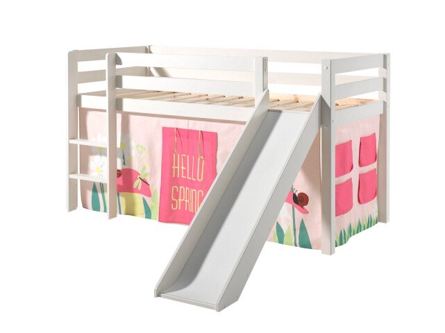 Spielbett >PINO< in Kiefer massiv weiß lackiert - 210x114x218 (BxHxT)