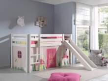 Spielbett >PINO< in Kiefer massiv weiß lackiert - 210x114x218 (BxHxT)