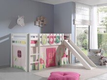 Spielbett >PINO< in Kiefer massiv weiß lackiert - 210x114x218 (BxHxT)