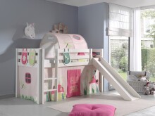 Spielbett >PINO< in Kiefer massiv weiß lackiert - 210x114x218 (BxHxT)
