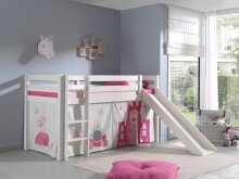 Spielbett >PINO< in Kiefer massiv weiß lackiert - 210x114x218 (BxHxT)