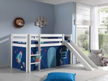 Spielbett >PINO< in Kiefer massiv weiß...