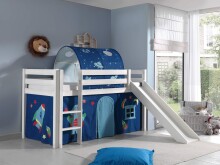 Spielbett >PINO< in Kiefer massiv weiß lackiert - 210x114x218 (BxHxT)