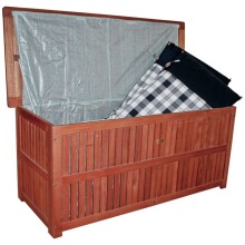 Auflagenbox >Plano< in braun aus Eukalyptusholz -...