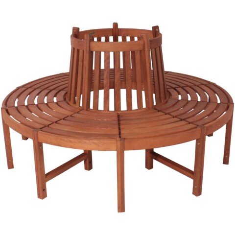 Baumbank >Fontana< in braun aus Massivholz - 160x91x160cm (BxHxT)