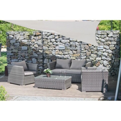 Gartenlounge-Set >Avila< in dunkelgrau aus Aluminium, Kunststoff