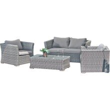 Gartenlounge-Set >Avila< in dunkelgrau aus Aluminium, Kunststoff