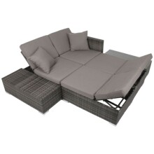 Gartenlounge-Set >Alcudia< in hellgrau aus Aluminium, Kunststoff