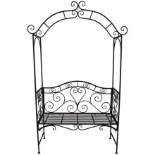 Gartenbank >Colima< in schwarz aus Stahl -...